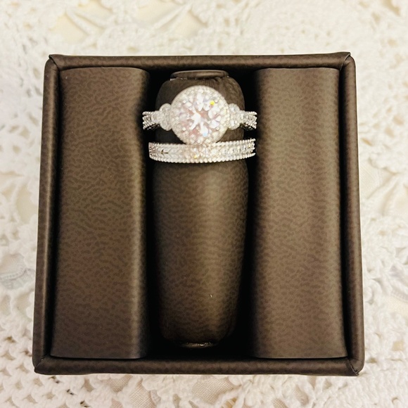 Sterling Silver CZ Stacking Engagement and Wedding Band Rings Size 6 NWT - Picture 3 of 8